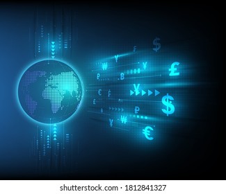 Currency exchange technology Blue abstract speed network illustration eps10 vector