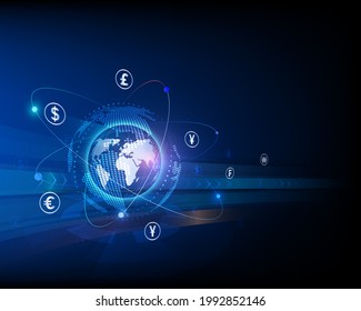 Currency exchange technology Blue abstract speed network illustration eps10 vector