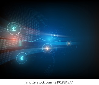 Tecnología de intercambio de divisas Red de velocidad abstracta azul