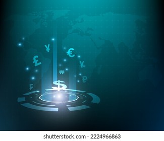 Tecnología de intercambio de divisas Red de velocidad abstracta azul