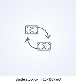 Currency exchange, vector best gray line icon on white background , EPS 10