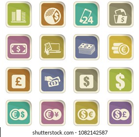 Currency Exchange Vector Colored Paper Stickers Stock Vector (Royalty ...