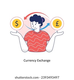 Ilustración de diseño colorido del vector de cambio de moneda. Símbolo del archivo EPS 10 de fondo blanco
