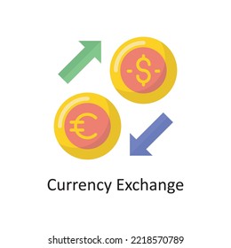 Currency Exchange Vector Flat Icon Design illustration. Banking and Payment Symbol on White background EPS 10 File