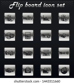currency exchange vector flip mechanical icons for user interface design