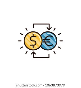 Currency exchange vector icon