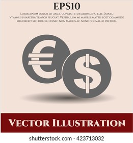 Icono de vector de cambio de moneda