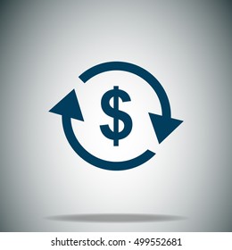 Currency exchange vector icon