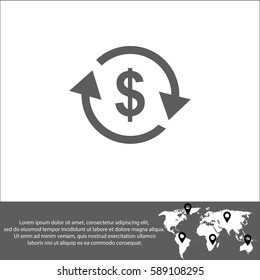 Currency exchange vector  icon.