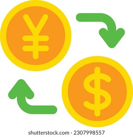 Währungswechsel-Vektorsymbol. Kann für Druck-, Mobil- und Web-Anwendungen verwendet werden.