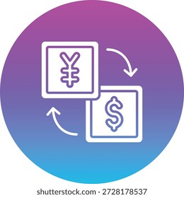 Icono de Vector de cambio de divisas. Se puede utilizar para aplicaciones de impresión, móviles y de Web.