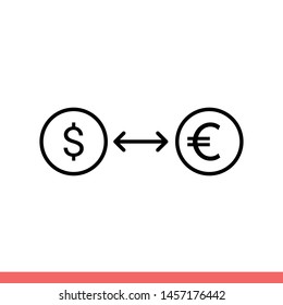 Currency exchange vector icon, change money symbol. Simple, flat design for web or mobile app