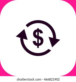 Currency exchange vector icon on white background.