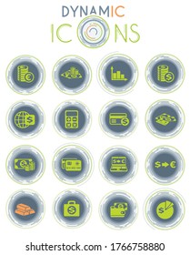 currency exchange vector icons on white background with dynamic lines for animation for web and user interface design
