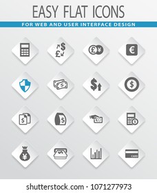 Currency exchange vector icons for user interface design
