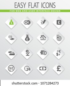 Currency exchange vector icons for user interface design