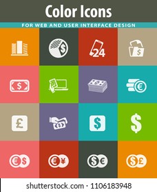 Currency exchange vector icons for user interface design