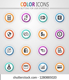 Currency exchange vector icons for user interface design