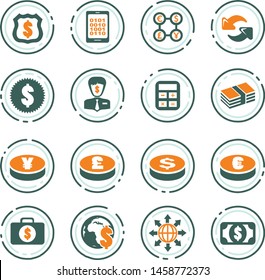 Currency exchange vector icons for user interface design