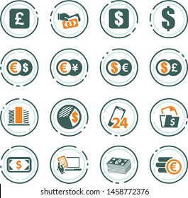 Currency exchange vector icons for user interface design