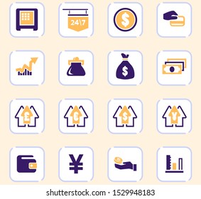 Currency exchange vector icons for user interface design