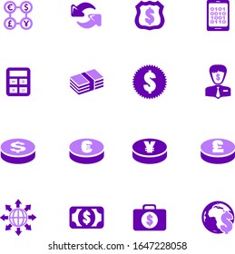 Currency exchange vector icons for user interface design