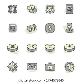 Devisenaustauschvektorsymbole für das Design der Benutzeroberfläche
