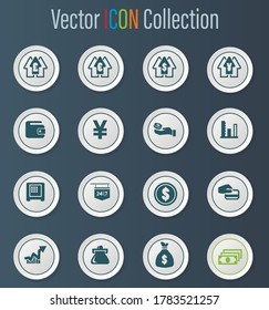 Iconos vectoriales de intercambio de divisas para el diseño de la interfaz de usuario