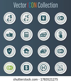 Currency exchange vector icons for user interface design