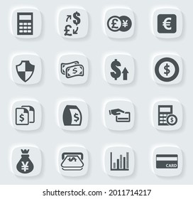 Currency exchange vector icons for user interface design
