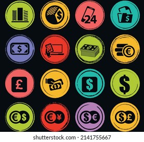 Currency exchange vector icons for user interface design