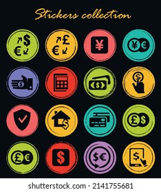 Iconos vectoriales de intercambio de divisas para el diseño de la interfaz de usuario