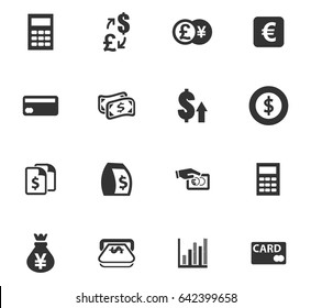 Currency exchange vector icons for user interface design