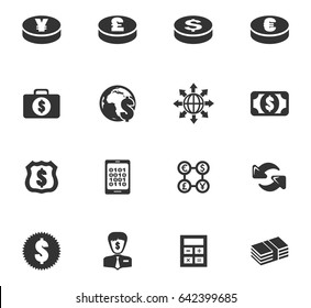 Currency exchange vector icons for user interface design