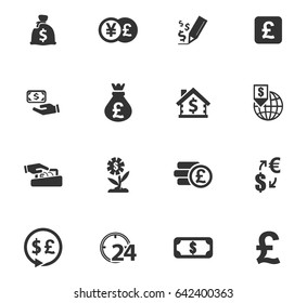 Currency exchange vector icons for user interface design