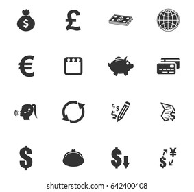 Currency exchange vector icons for user interface design