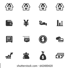 Currency exchange vector icons for user interface design
