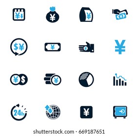 Currency exchange vector icons for user interface design