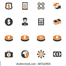 Currency exchange vector icons for user interface design