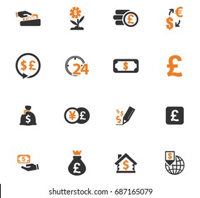 Currency exchange vector icons for user interface design