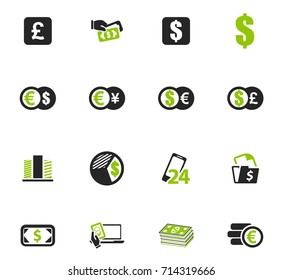 Currency exchange vector icons for user interface design