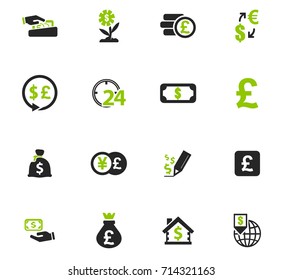 Currency exchange vector icons for user interface design