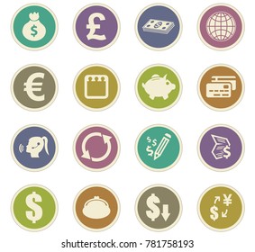 Currency exchange vector icons for user interface design