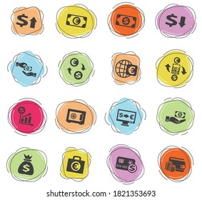 currency exchange vector icons for web and user interface design