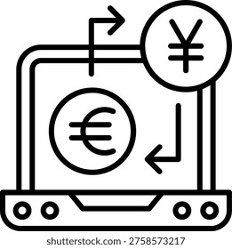Currency Exchange Vector Line Icon Style