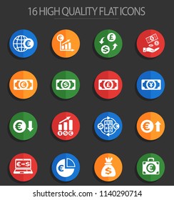 currency exchange web icons for user interface design