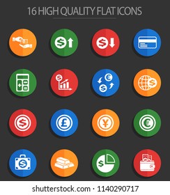 currency exchange web icons for user interface design