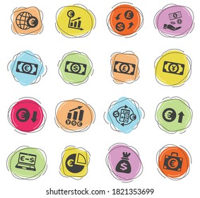 iconos web de intercambio de divisas para el diseño de la interfaz de usuario