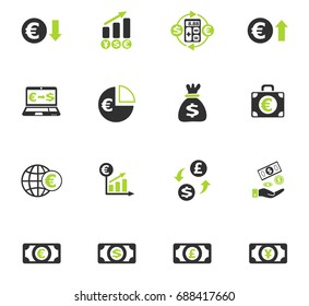 currency exchange web icons for user interface design