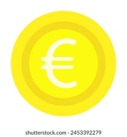 Currency exchanger, coin icon, euro, cryptocurrency, flat design, simple image, cartoon style. Money making concept. Vector line icon for business and advertising